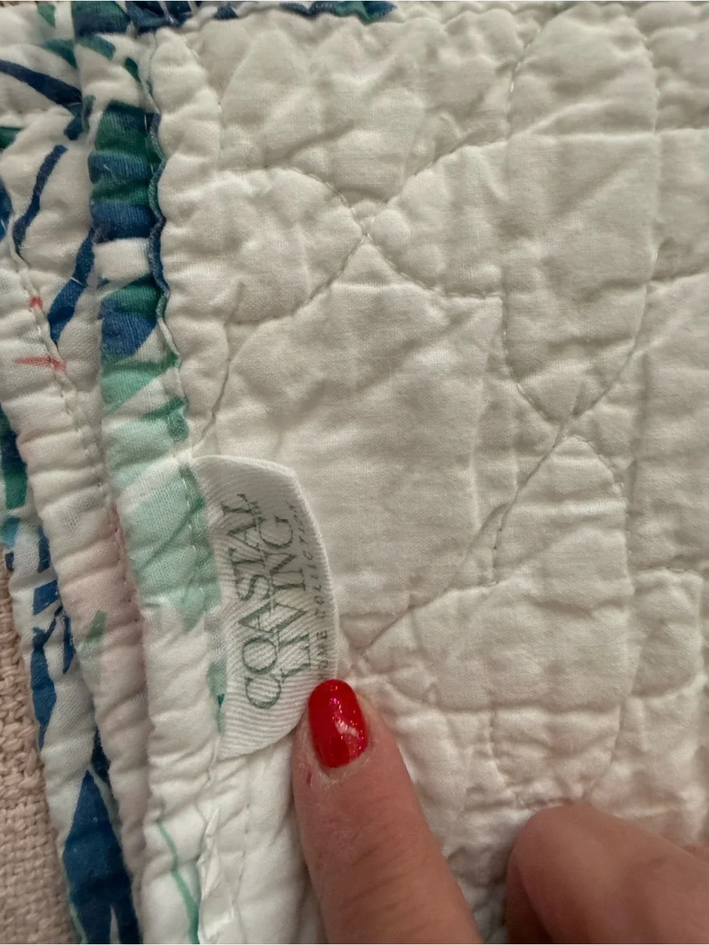 Coastal Living Queen Tropical Palm Leaf Quilt Set with 2 Standard Shams - Picture 7 of 8